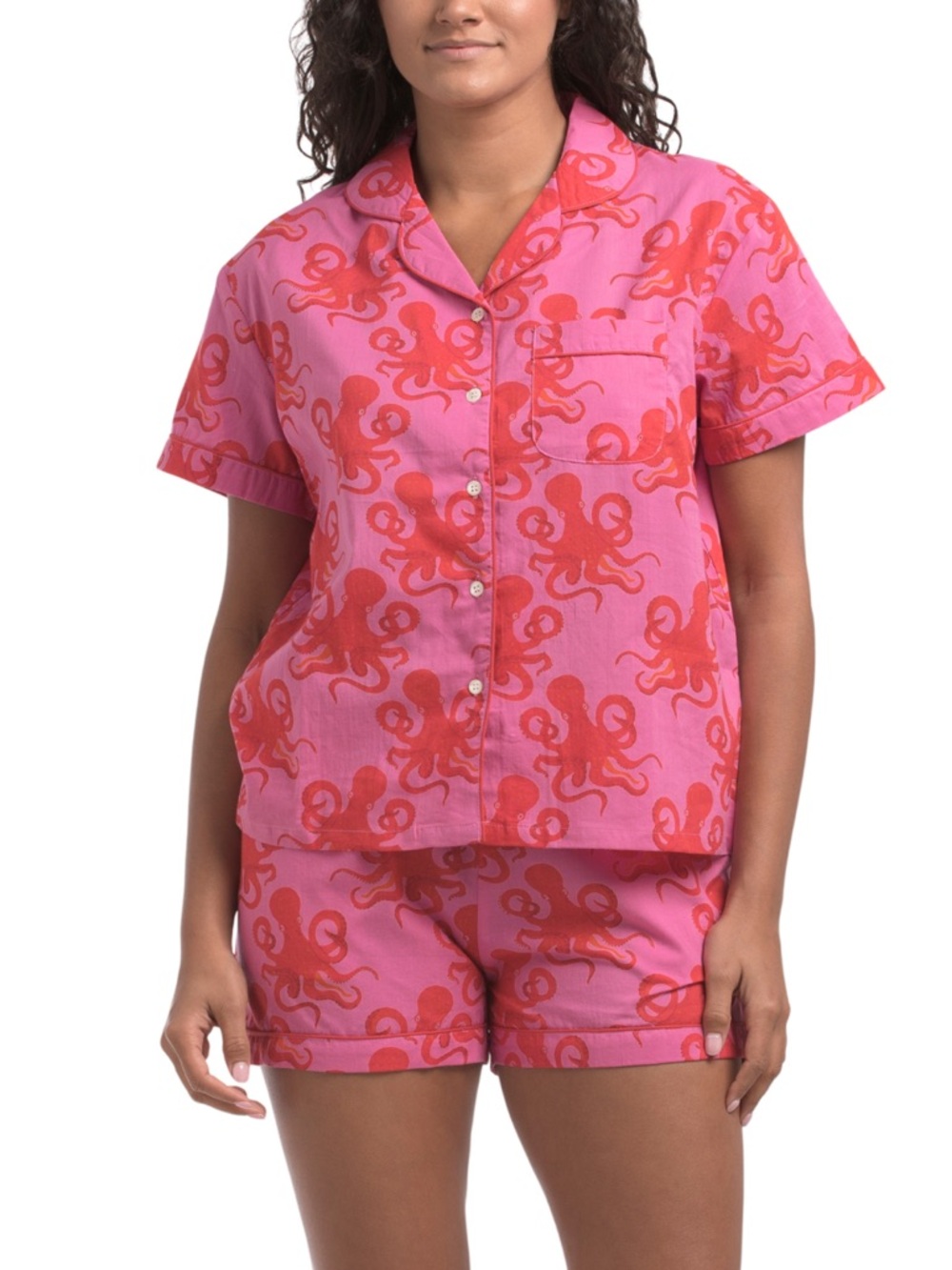 Crafted by Mahogany 2pc 100% cotton octopus squid pajama top and shorts set NWT